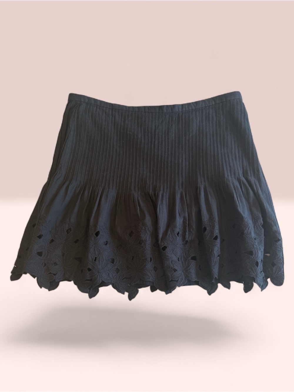 J. Crew Black Eyelet Tiered Mini Skirt